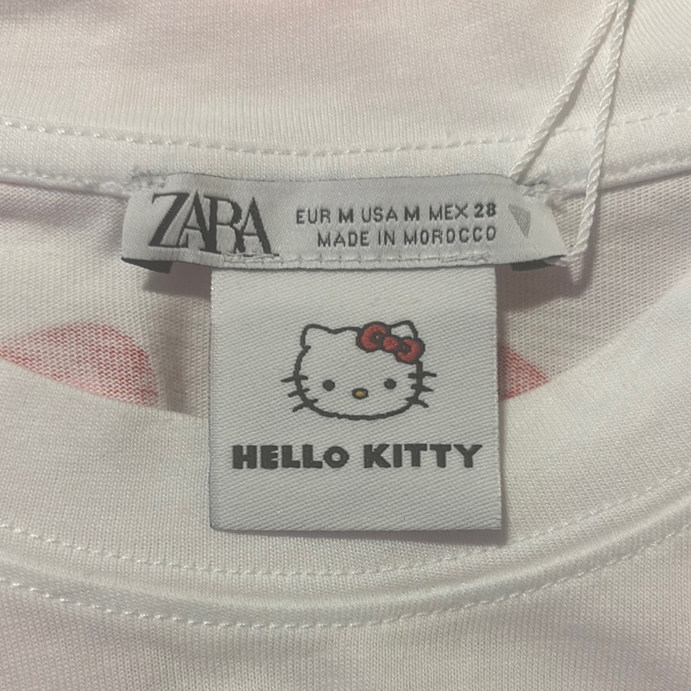 Zara Hello Kitty White and Pink Long Sleeve Tee - Picture 3 of 3